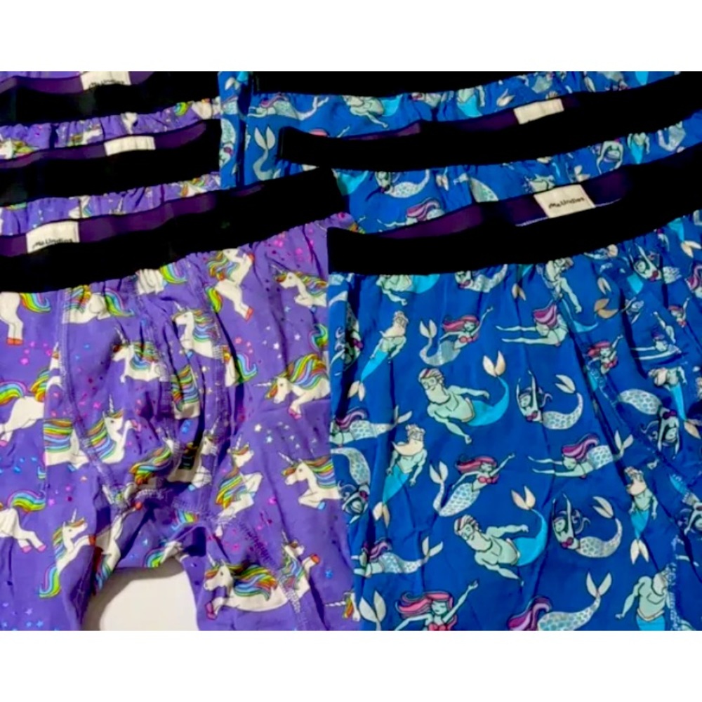 Lot 4 MeUndies Men's Boxers Briefs Underwear Unicorn Mermaid Blue Large 36,38,40